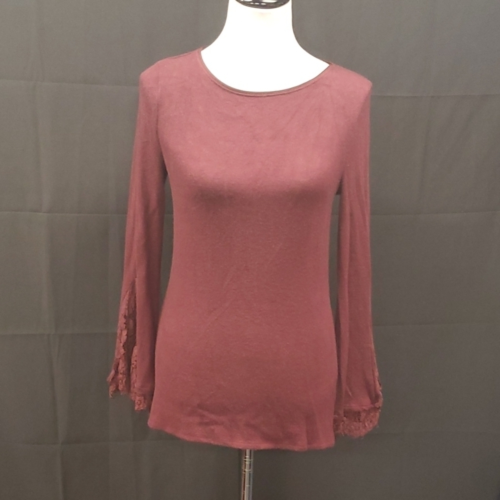 WHBM Lace Detail Swoop Neck Sweater SZ MD